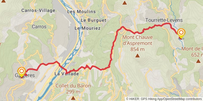 Camino Menton-Candanchu via Arles stage 3 Map