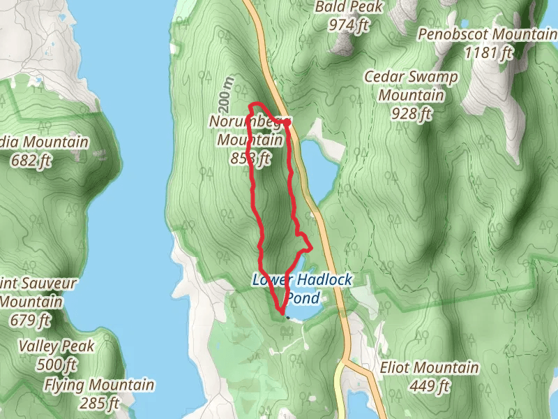 Norumbega Mountain Lower Hadlock Pond Loop