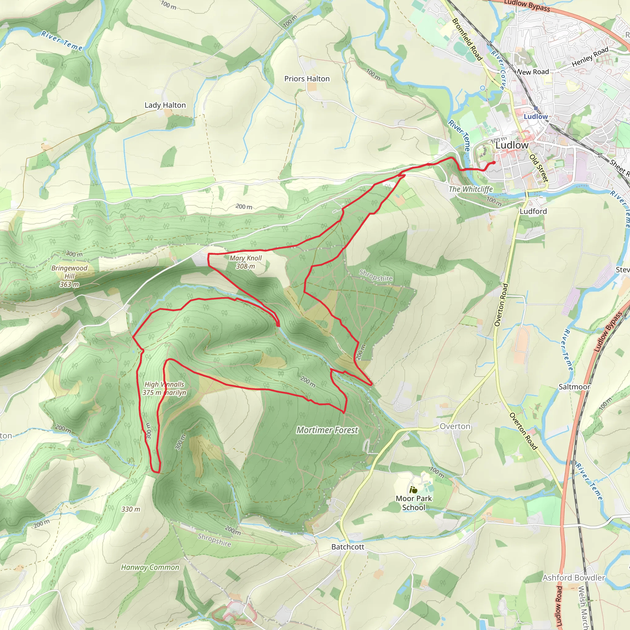 Mortimer Forest Loop mobile static map