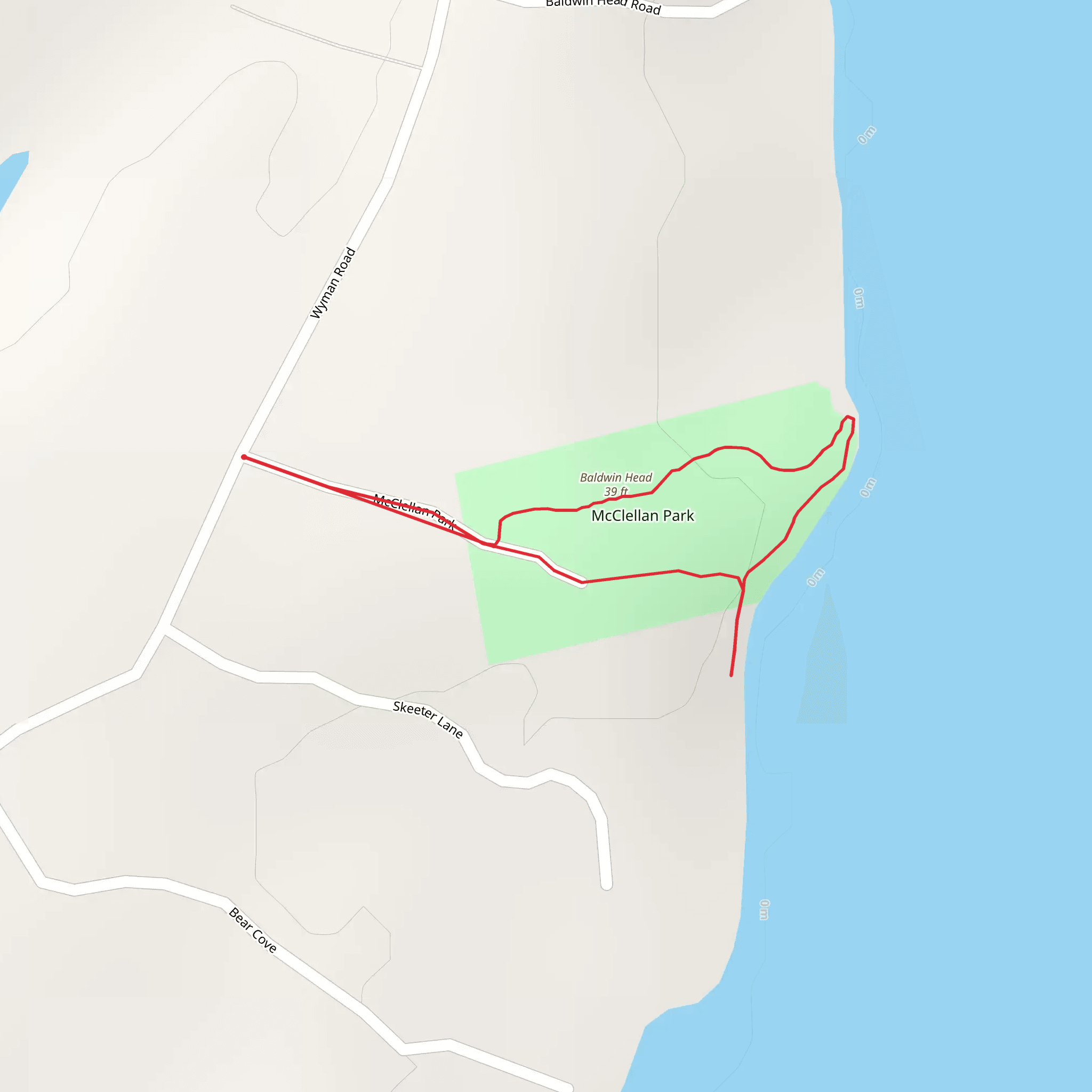 Baldwin Head Loop Trail mobile static map