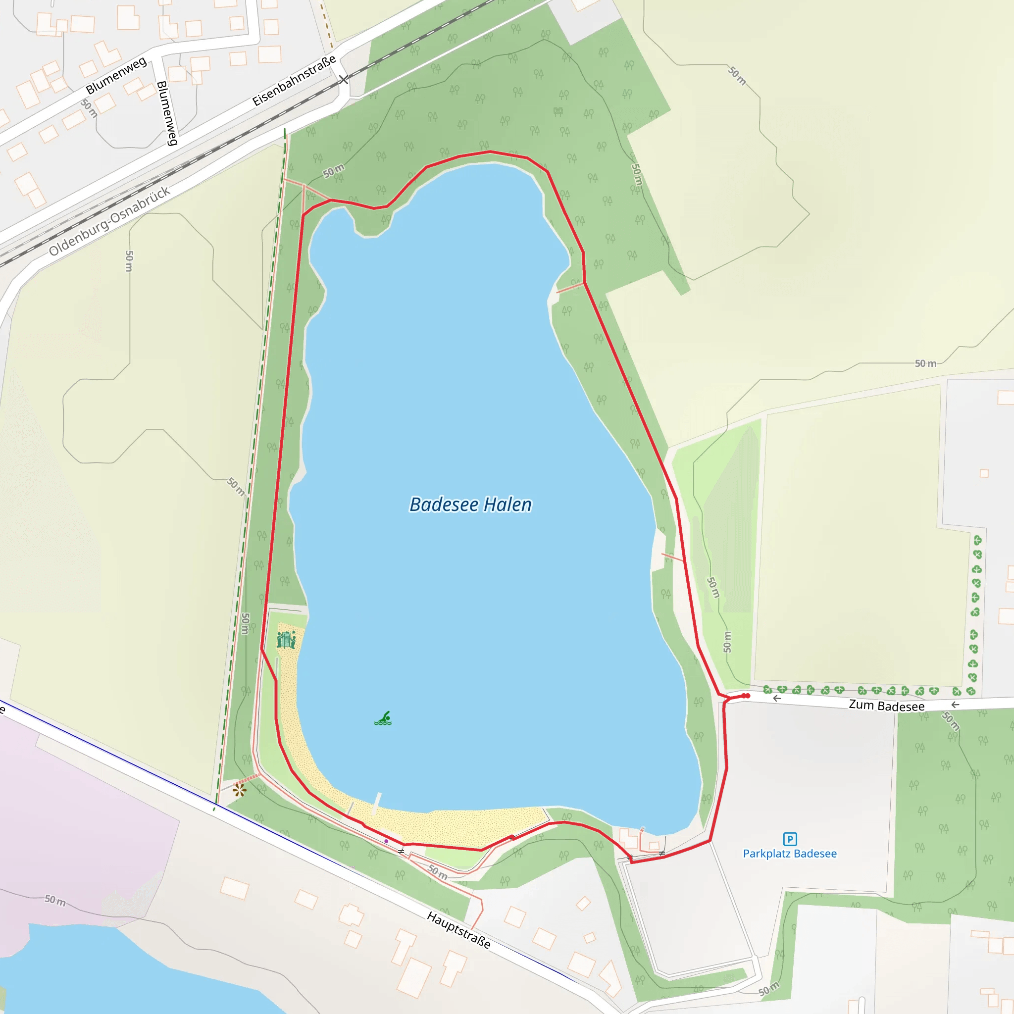 Badesee Halen Loop mobile static map