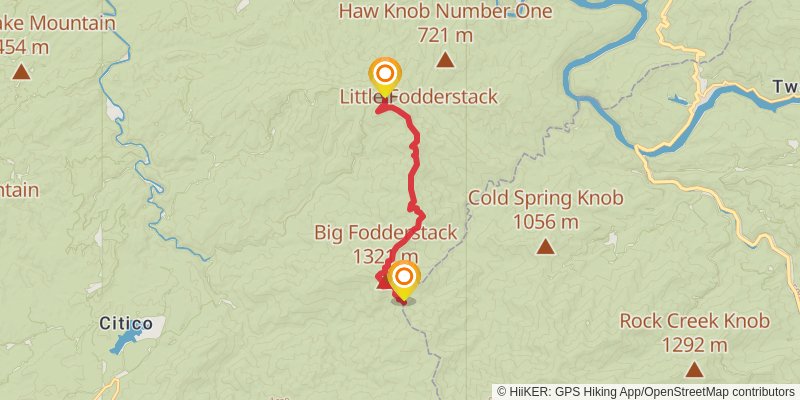 Fodderstack Mountain Trail stage 2 Map