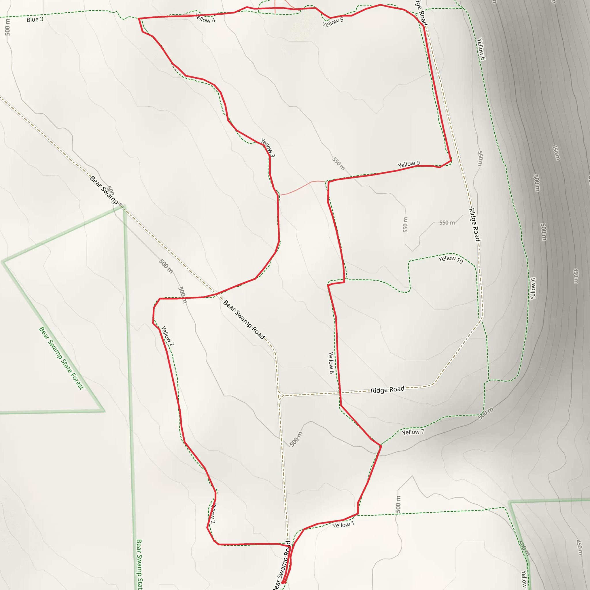 Bear Swamp Road Loop mobile static map