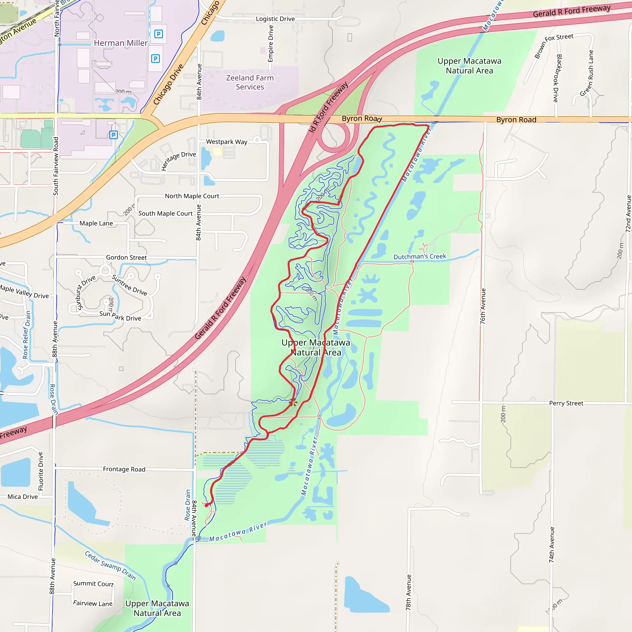 Upper Macatawa Natural Area Loop mobile static map