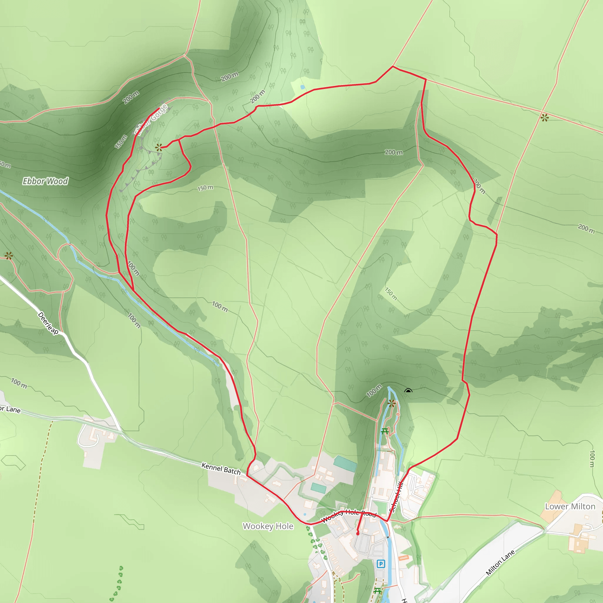 Ebbor Gorge Viewpoint Loop - Wookey Hole mobile static map