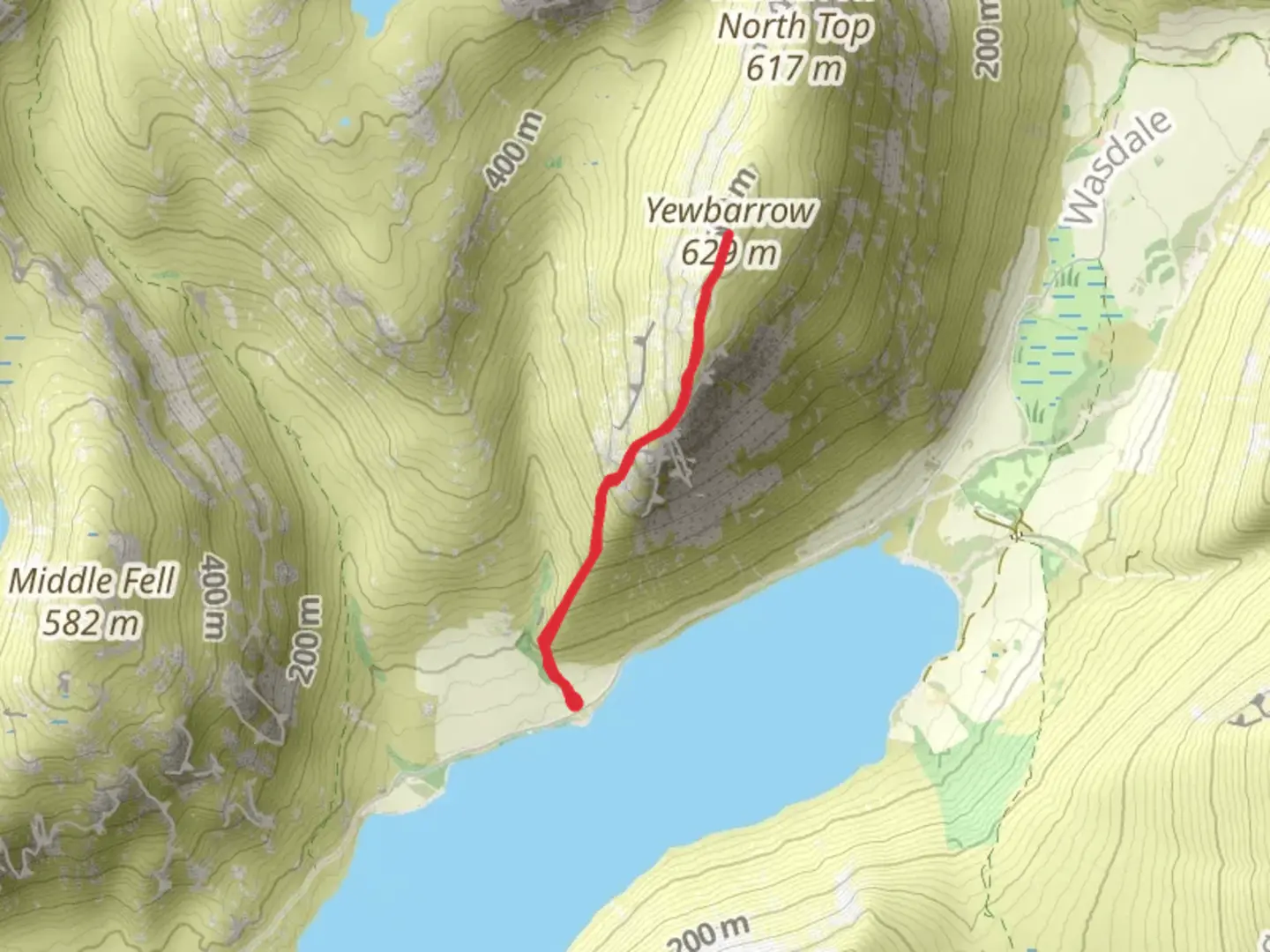 An image depicting the trail Yewbarrow Walk and its surrounding area.