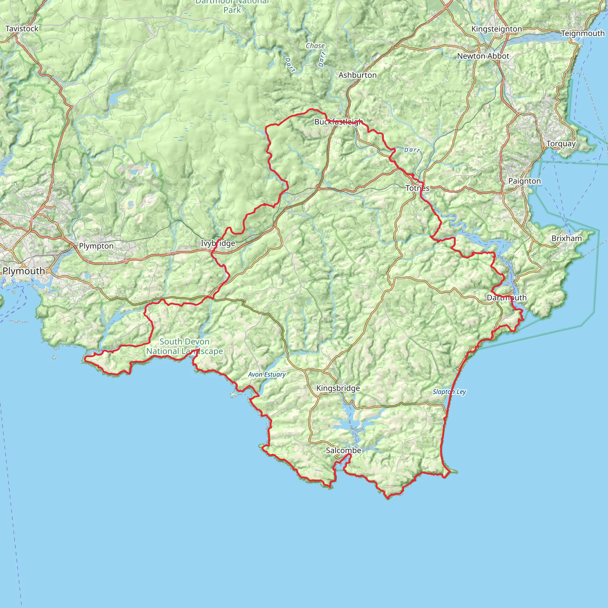 South Hams Way mobile static map