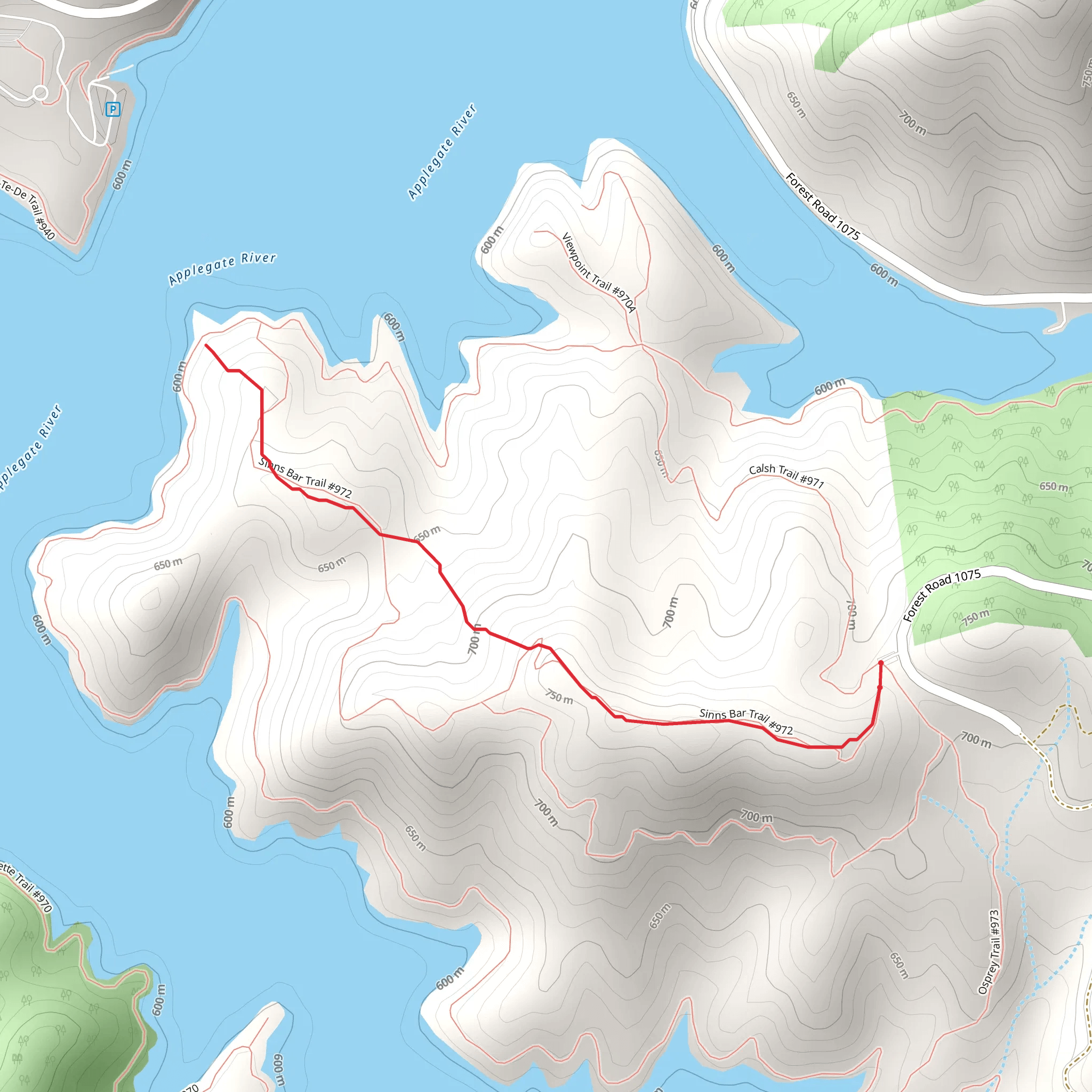 Sinns Bar Trail mobile static map