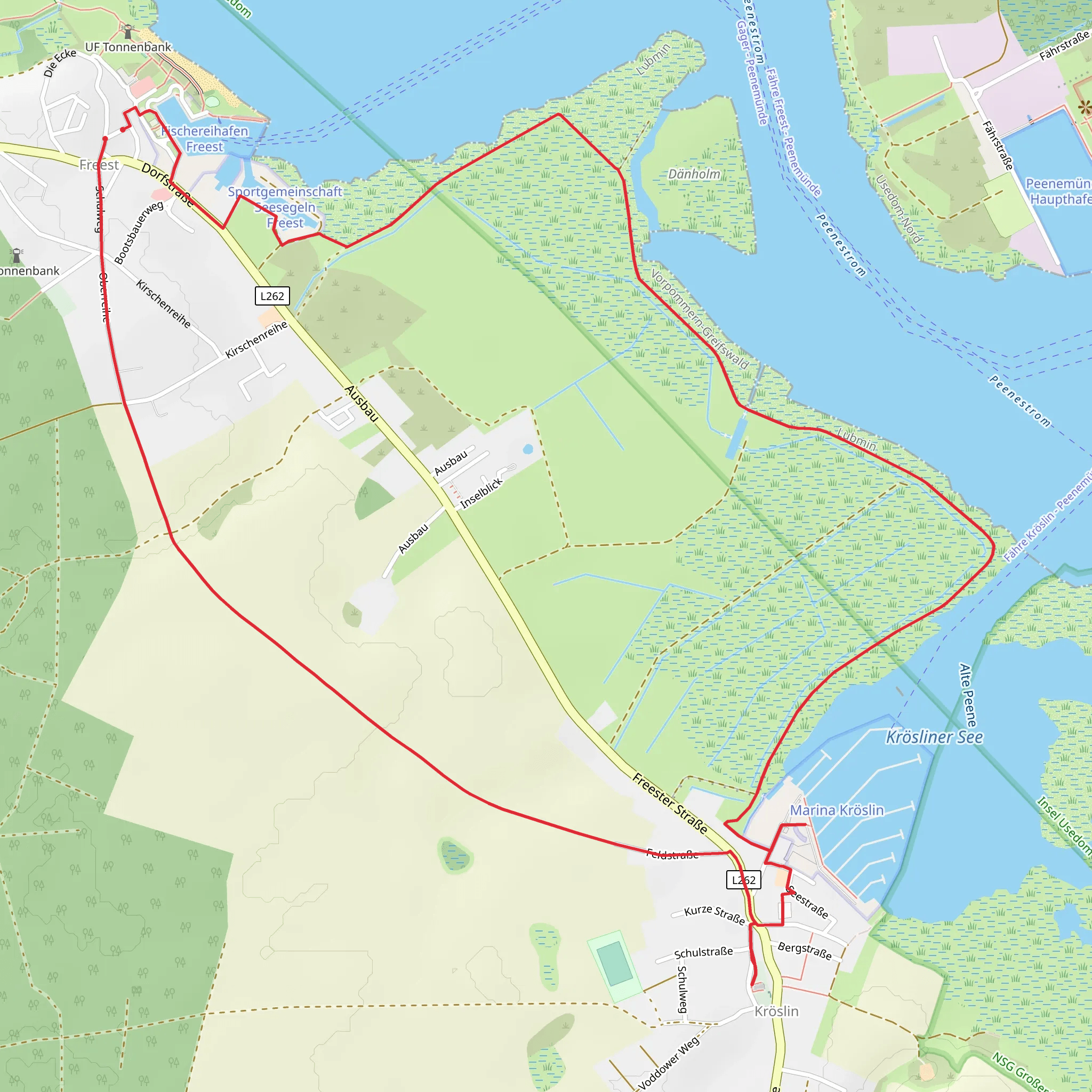 Peenestrom and Kroesliner See mobile static map