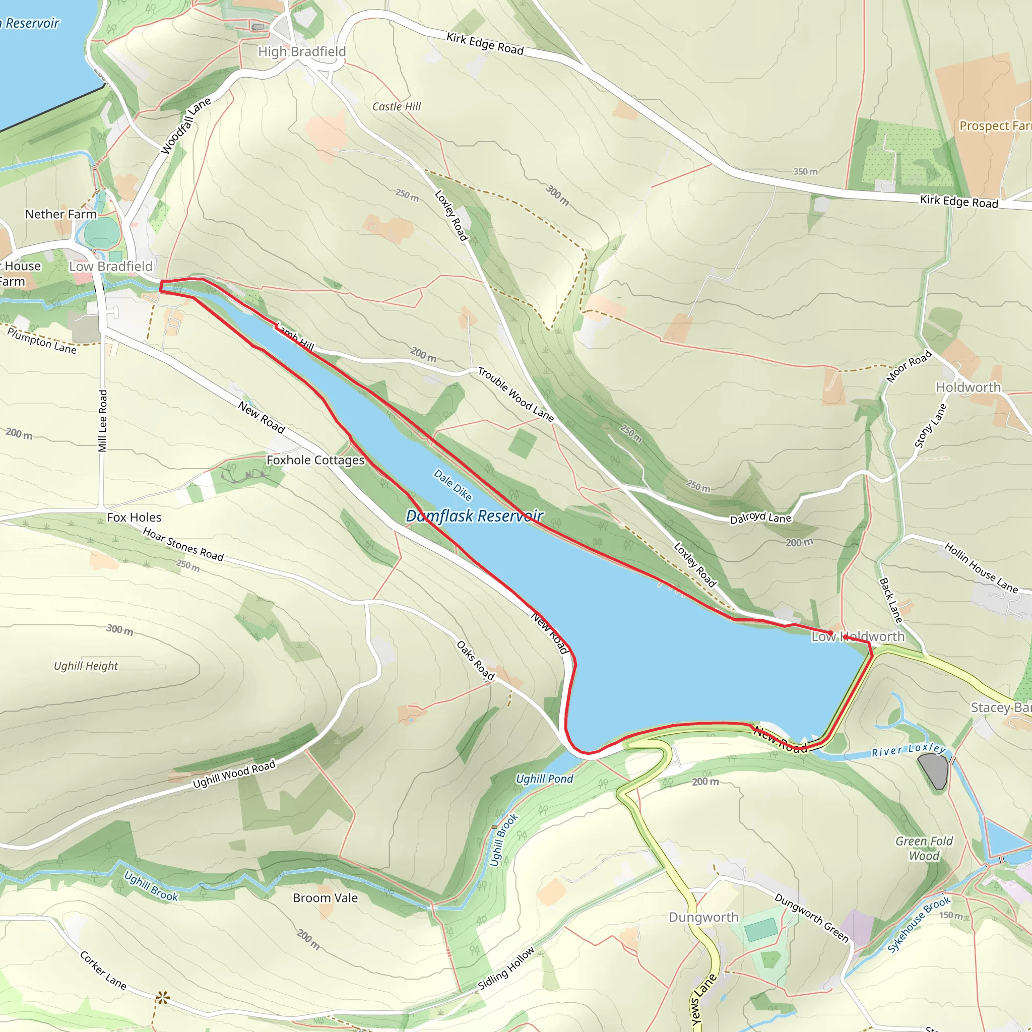 Damflask Reservoir Walk mobile static map