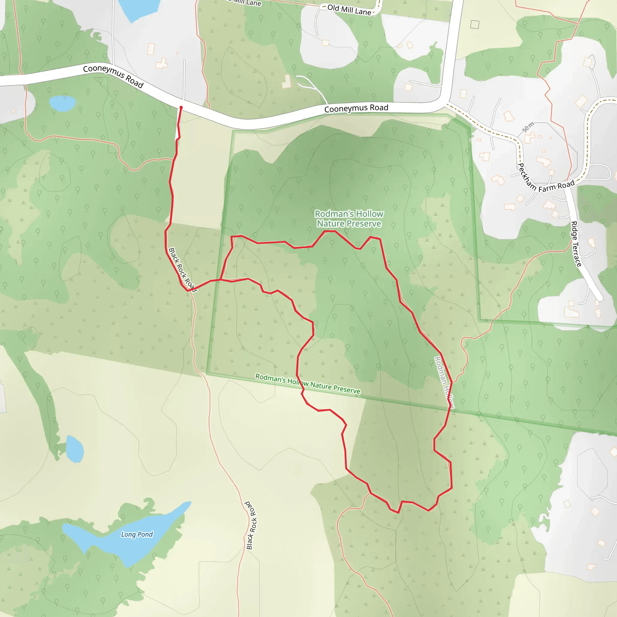 Rodman Hollow Loop mobile static map