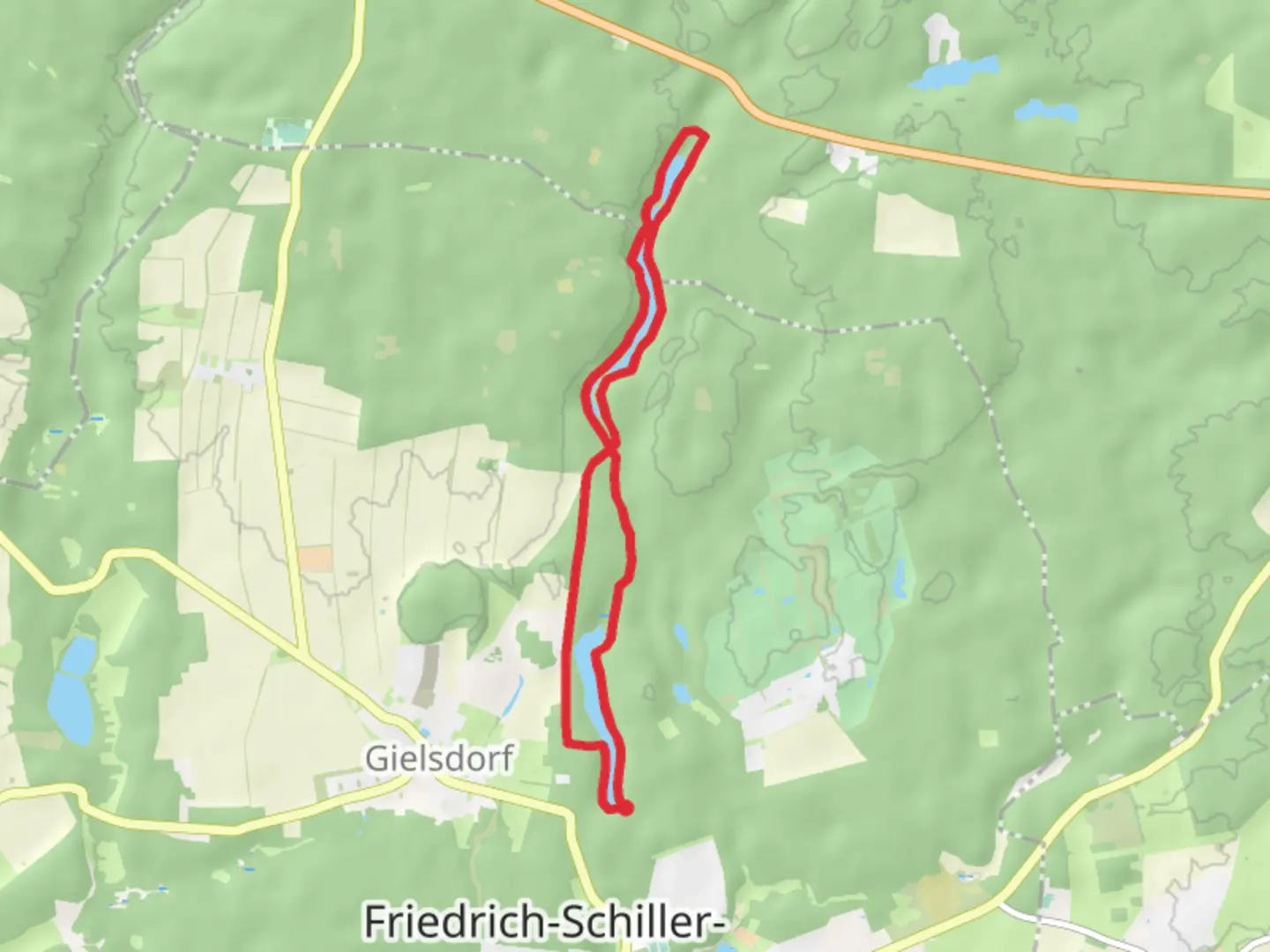 An image depicting the trail Ihlandsee and Großer Lattsee Loop and its surrounding area.