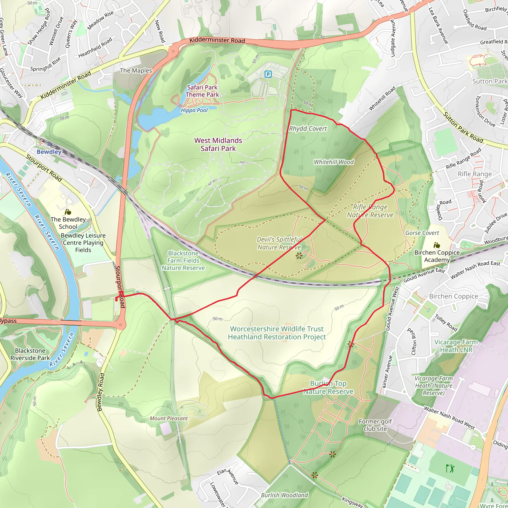 Rhydd Covert and Burlish Top Nature Reserve mobile static map