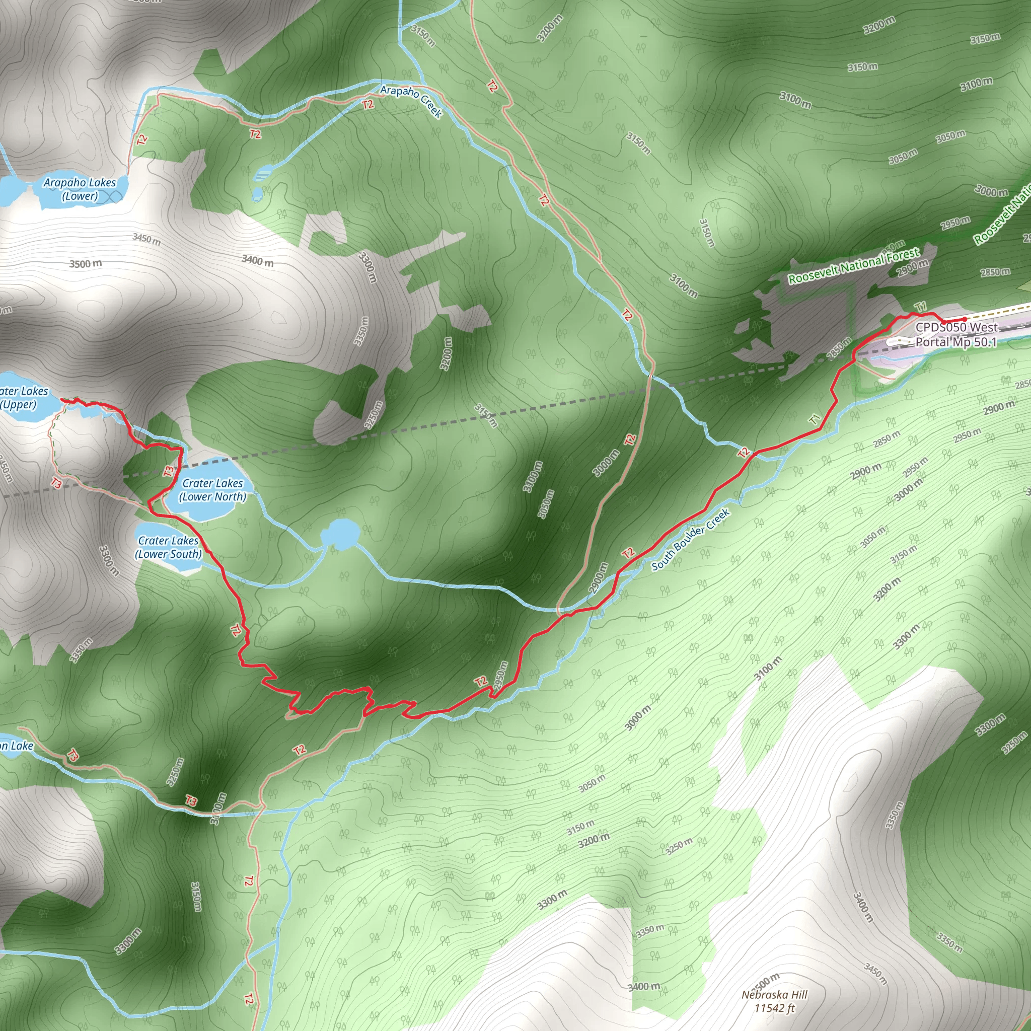 Crater Lakes Trail mobile static map