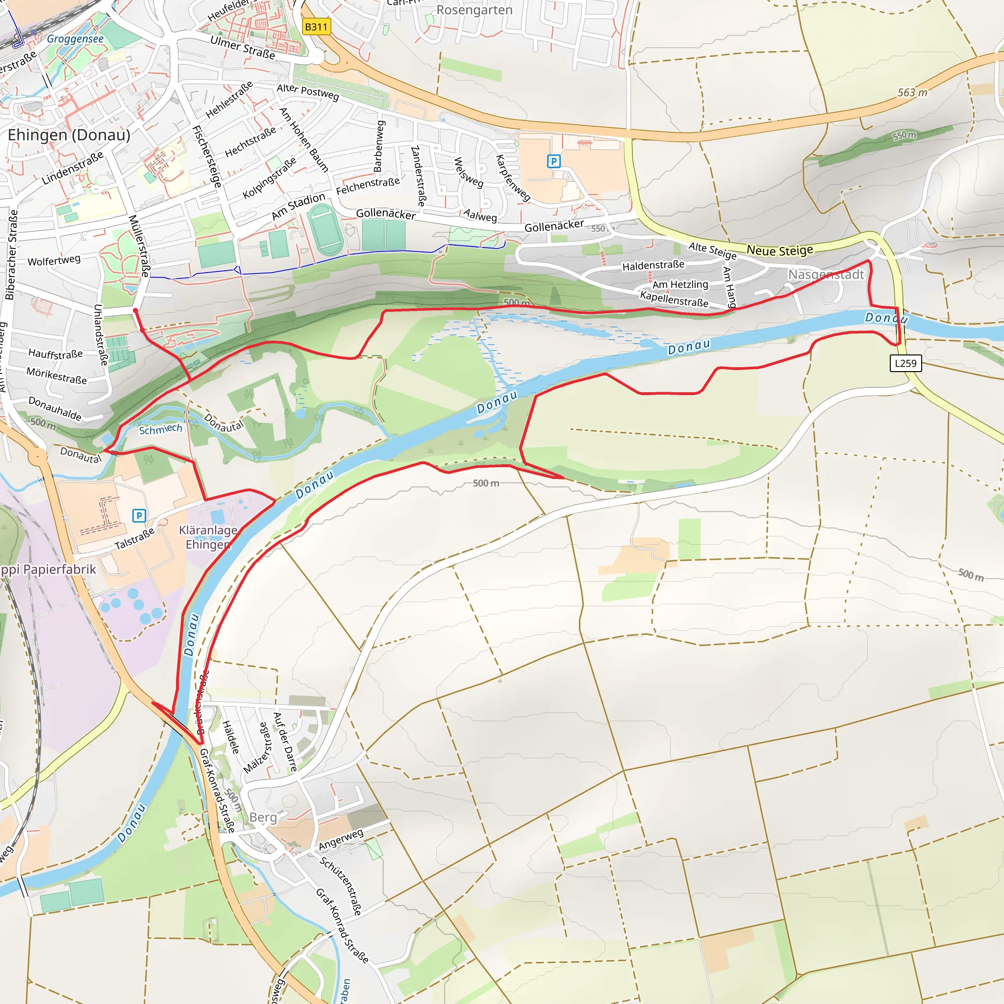 Donau via Naturerfah Rungspfad mobile static map