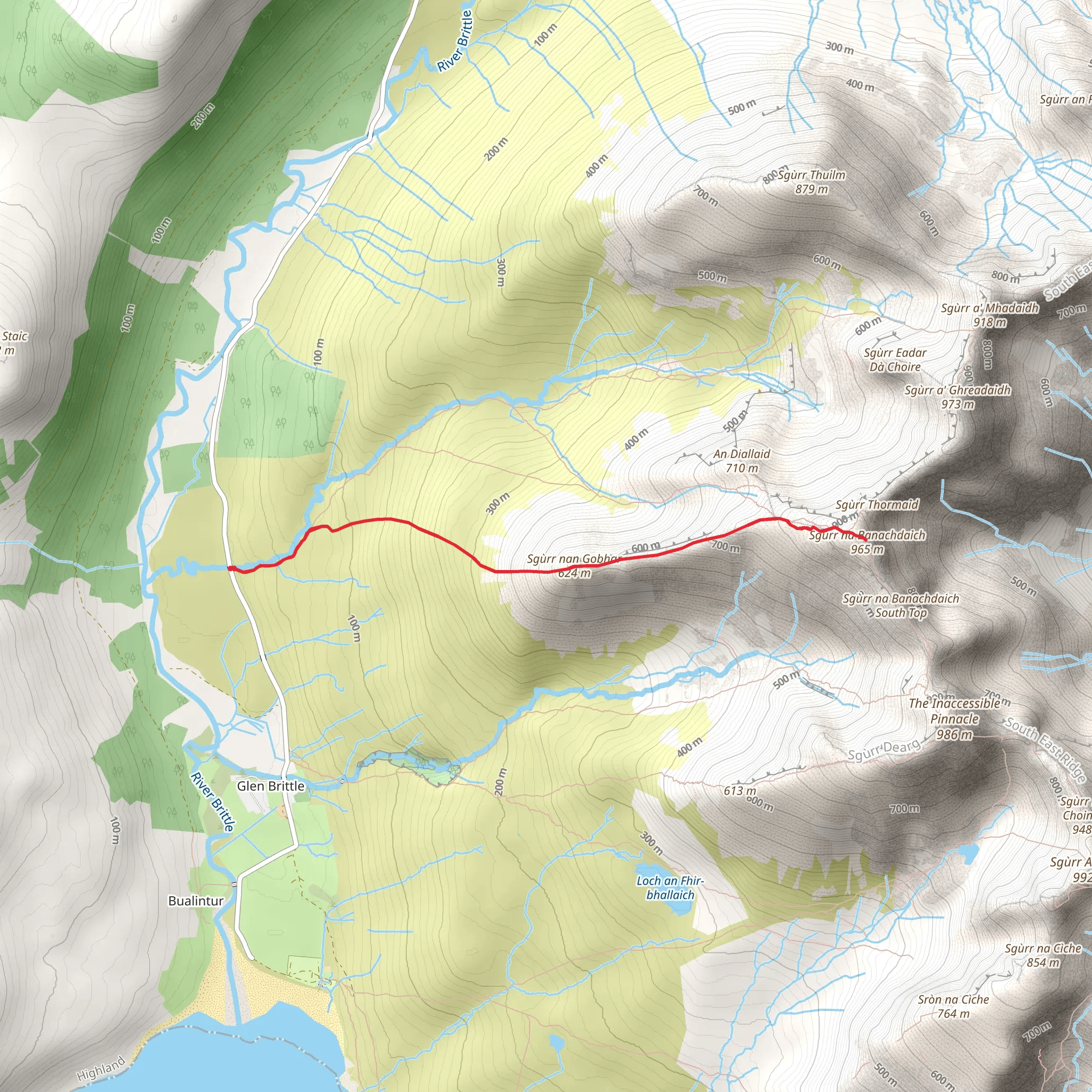 Sgurr nan Gobhar and Sgùrr na Banachdaich Walk mobile static map