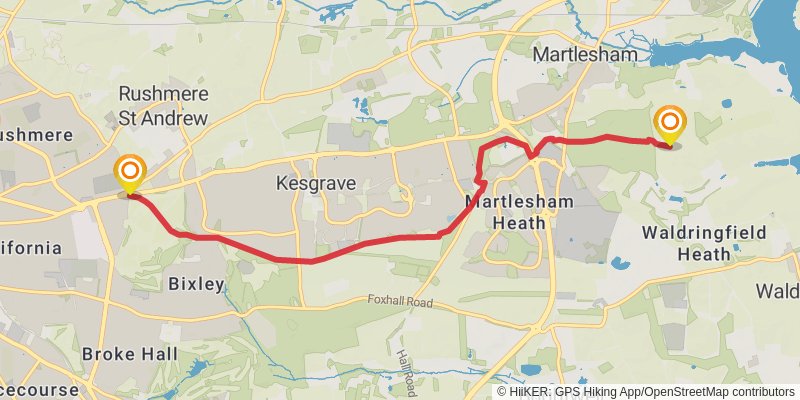 Sandlings Walk stage 5 Map
