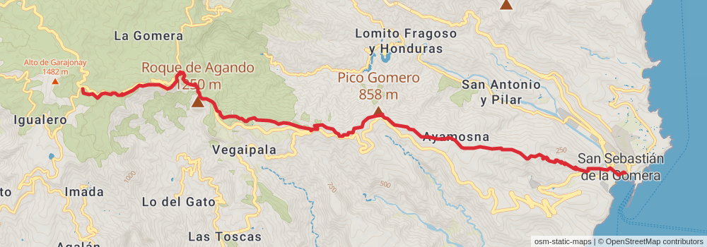 GR 131 La Gomera stage 3 Map