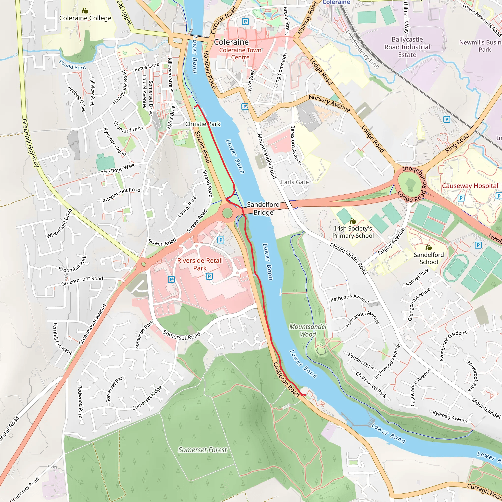Christie Park and Somerset mobile static map