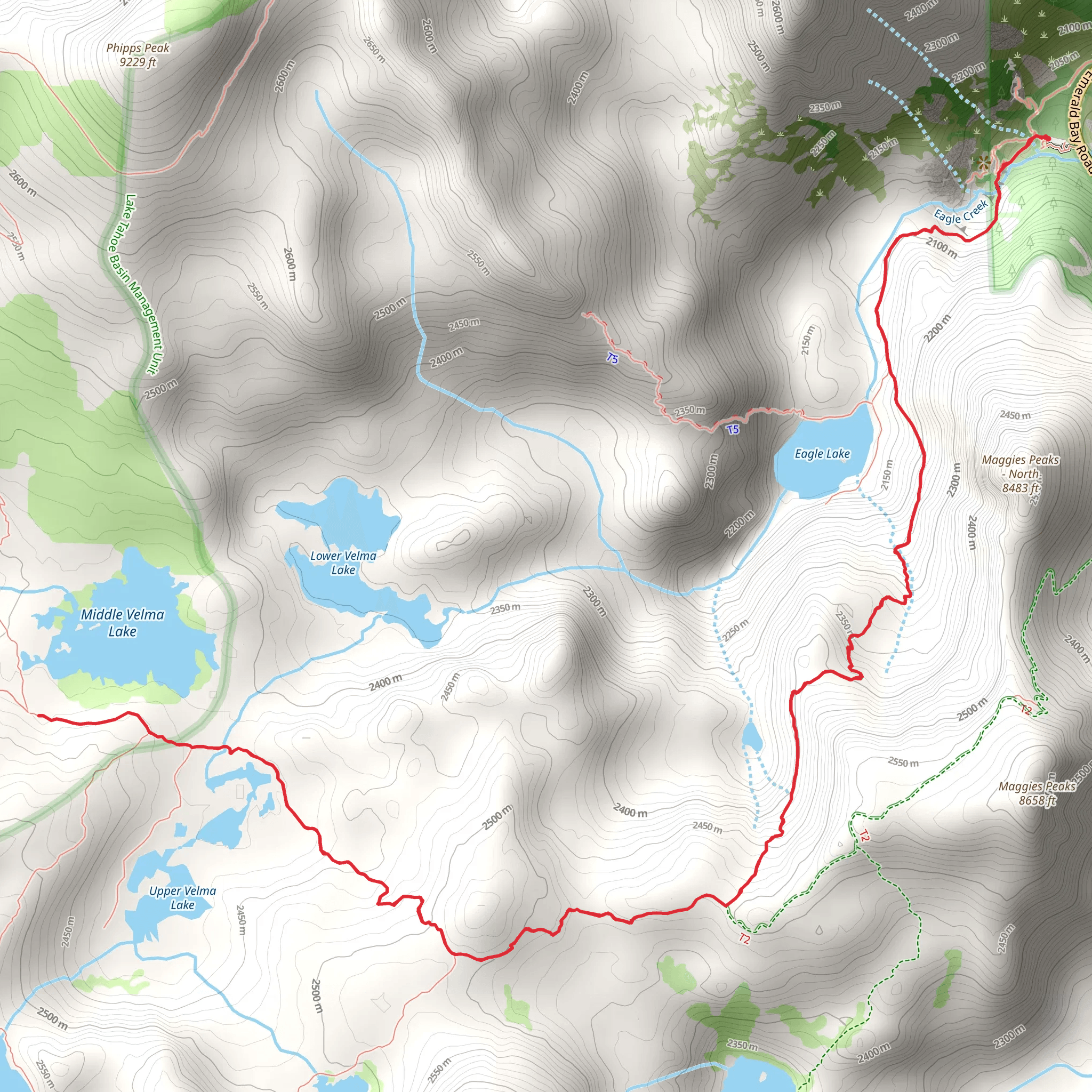 Velma Lakes Trail mobile static map