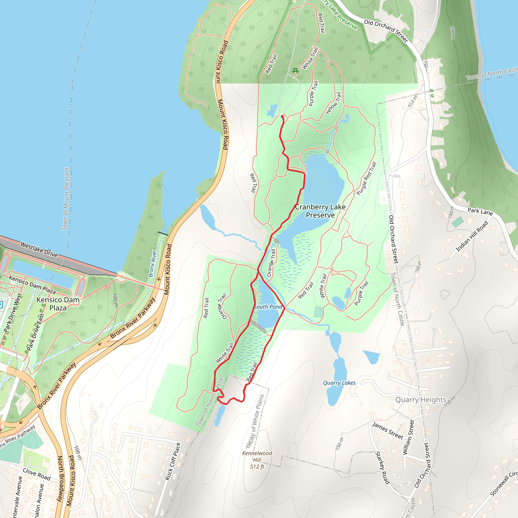 South Pond and Red Loop Trail via Cranberry Lake mobile static map