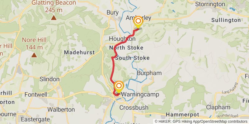 Castles of Sussex Walk stage 16 Map