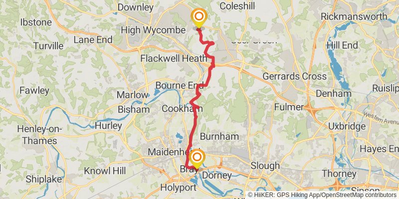 Buckinghamshire Way stage 2 Map