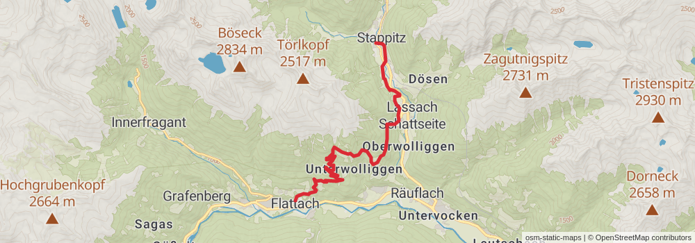 Alpe Adria Walk stage 7 Map