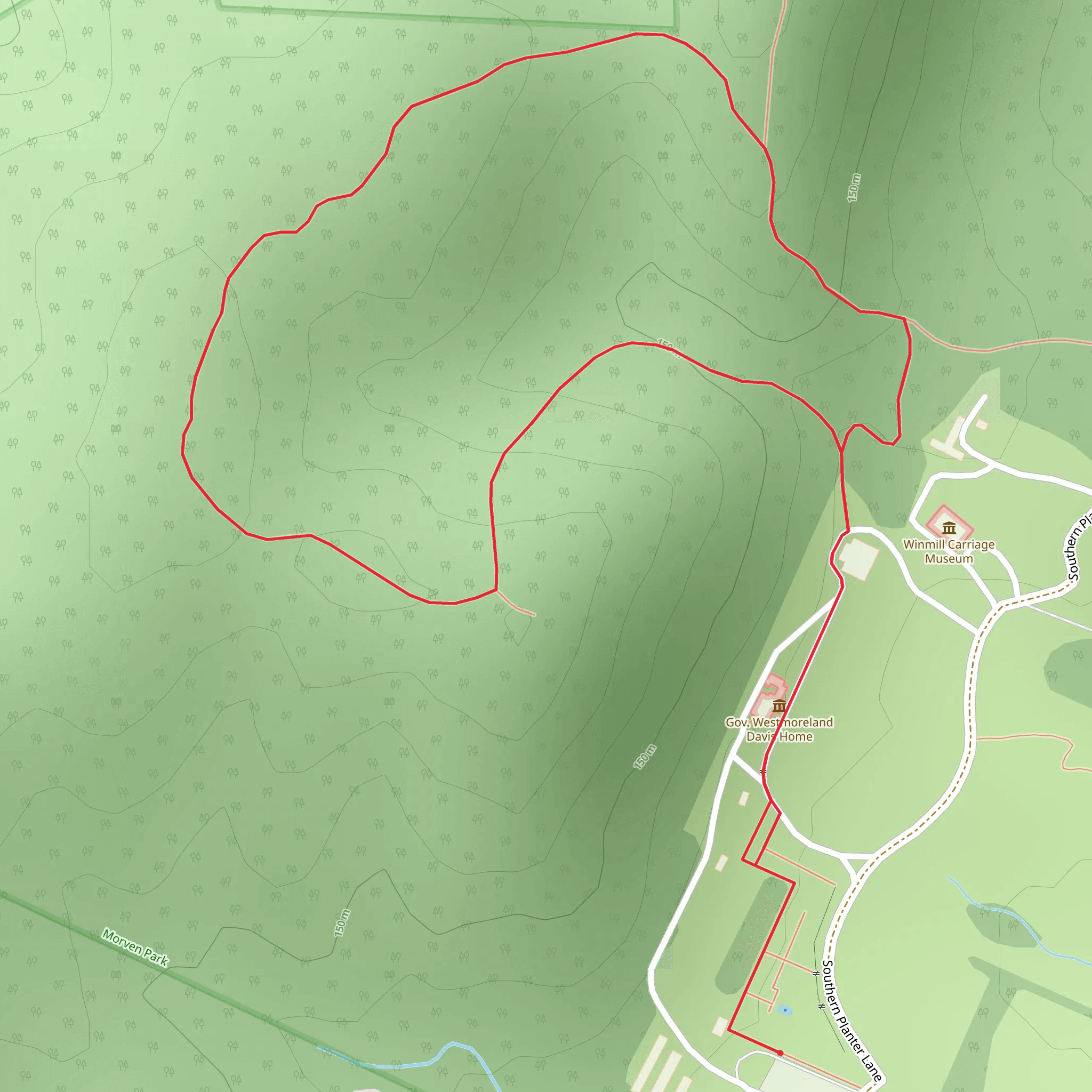 Southern Planter Lane Loop mobile static map