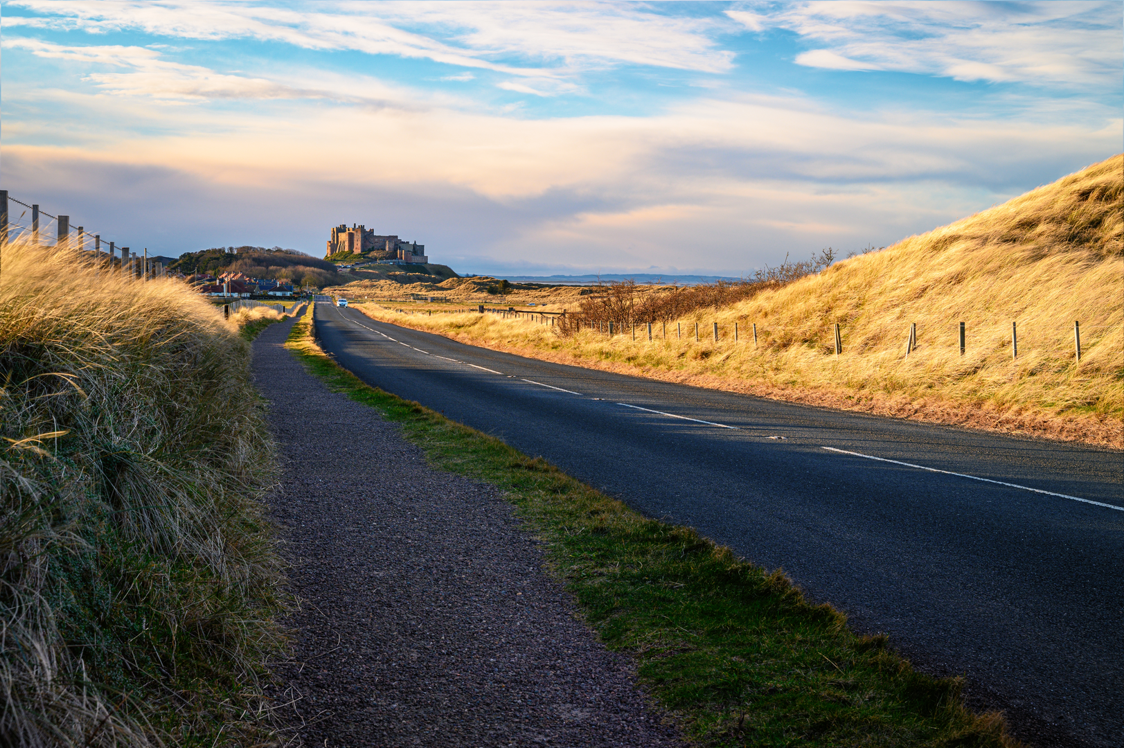 An image depicting the trail Budle Bay from Bamburgh and its surrounding area.