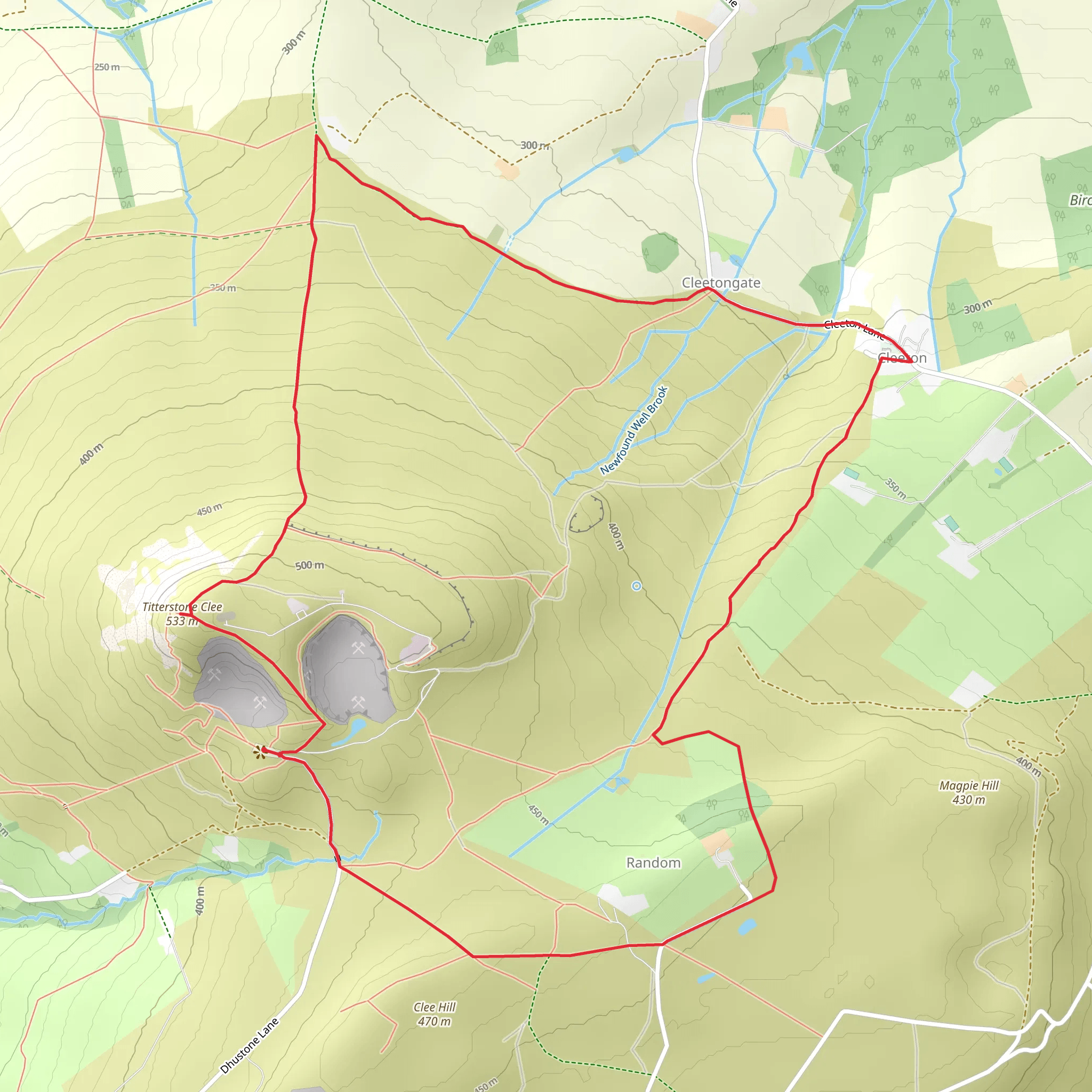 Titterstone Clee and Cleethill Summit Loop mobile static map