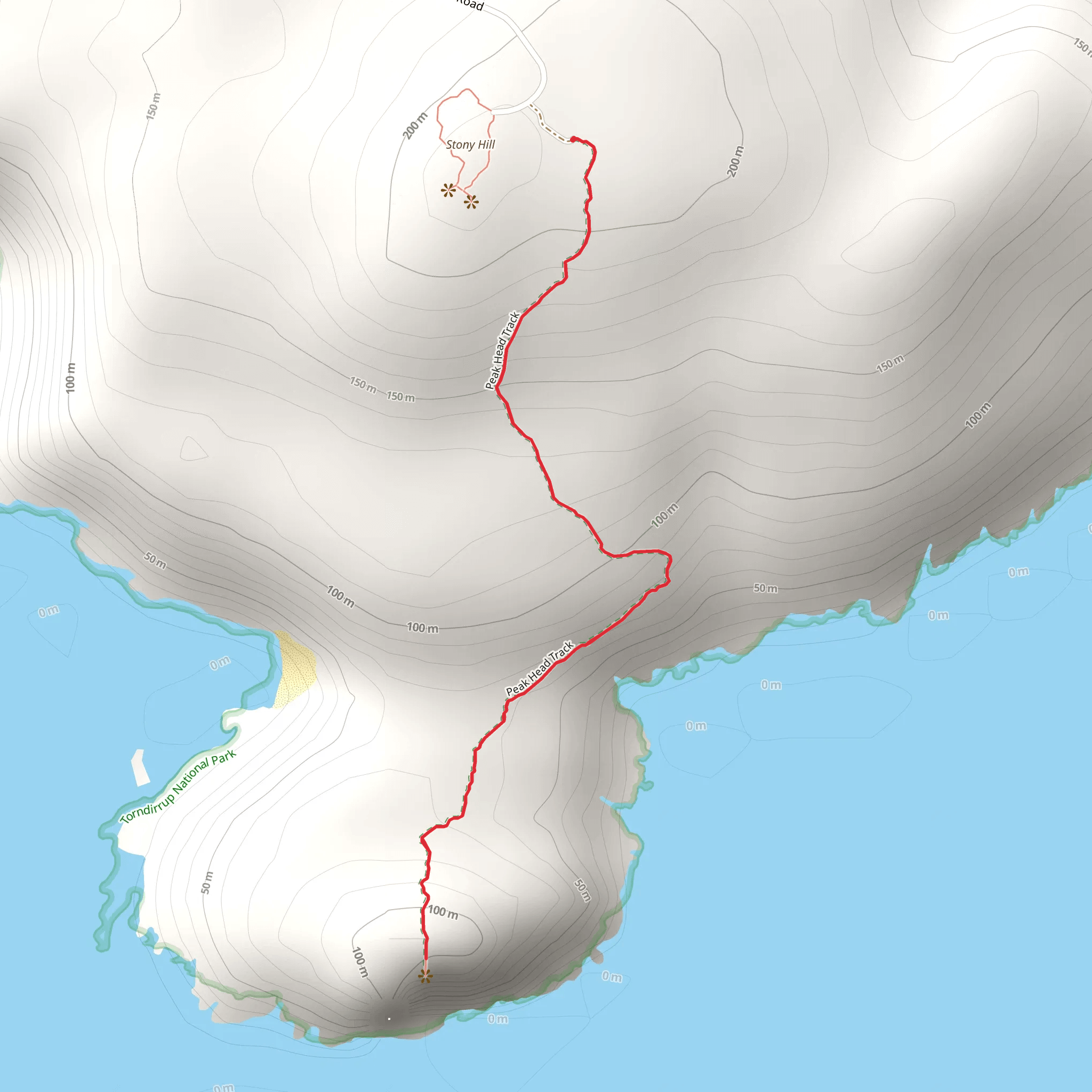 Peak Head Track mobile static map