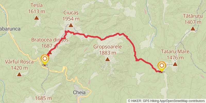 Trans Carpathian Hike stage 92 Map