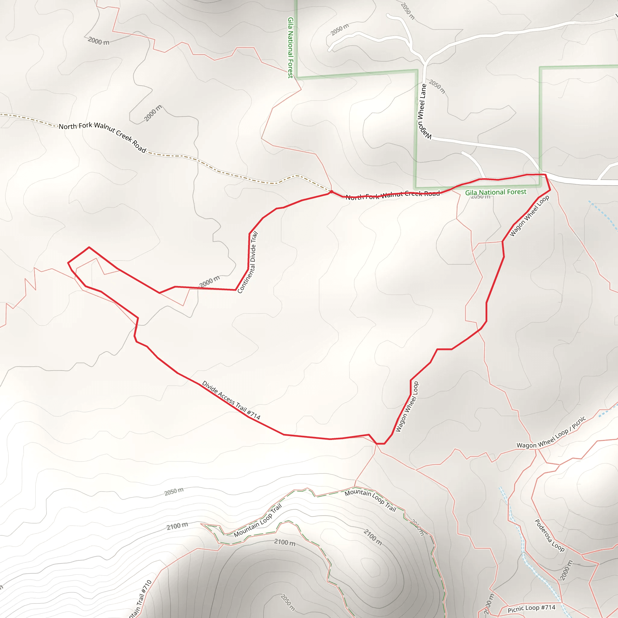 Continental Divide Trail and Wagon Wheel Loop mobile static map