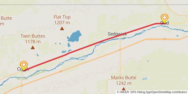 American Discovery Trail North Route stage 205 Map