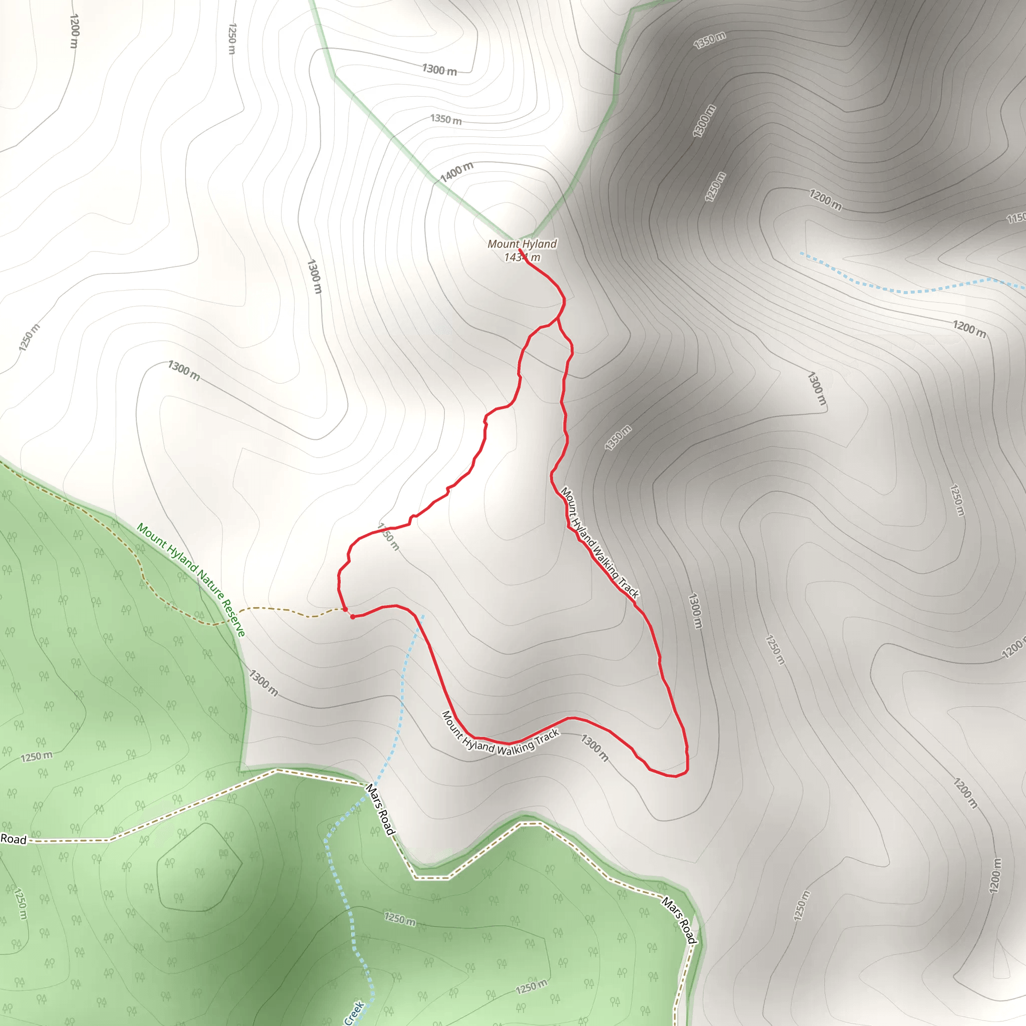 Summit Walking Track mobile static map