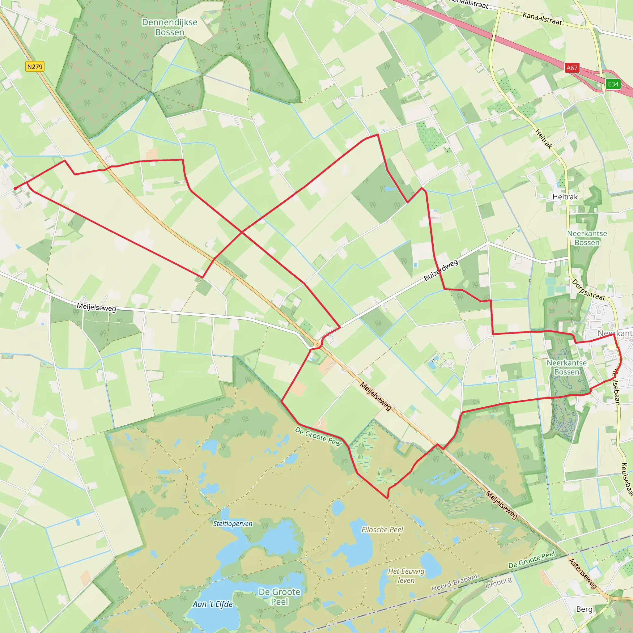Bossen and Astensche via Vlosberg Weg and Peel Weg mobile static map