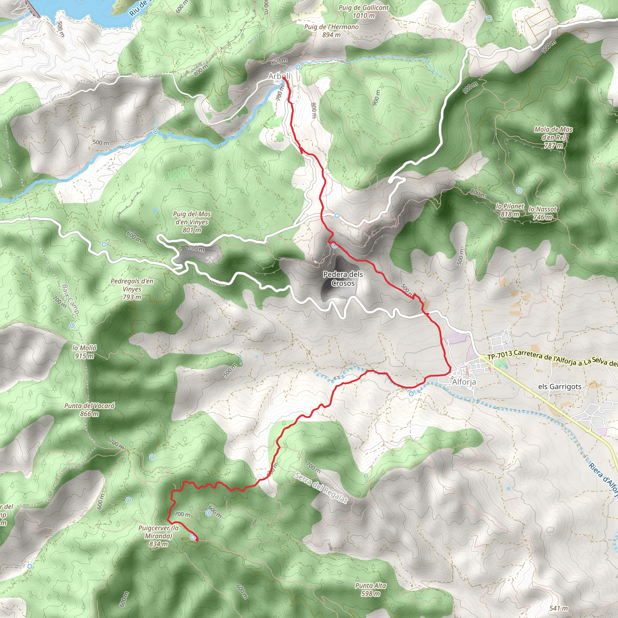 Er Mare de Deu de Puigcerver - Arbolí PR C 84 mobile static map