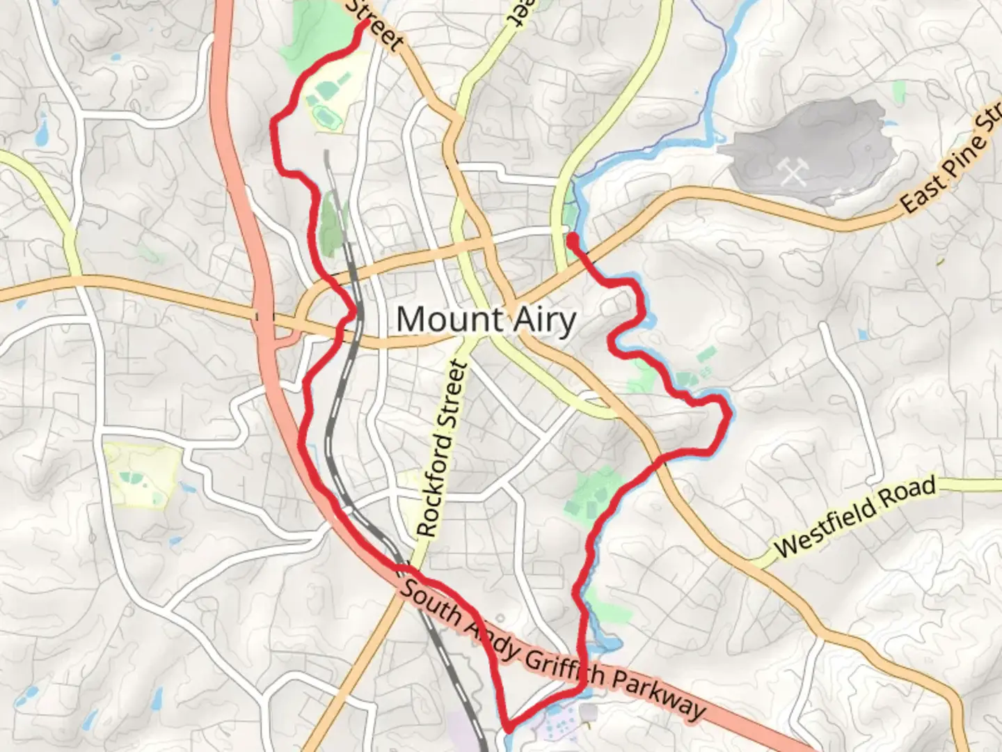 An image depicting the trail Granite City Greenway and its surrounding area.
