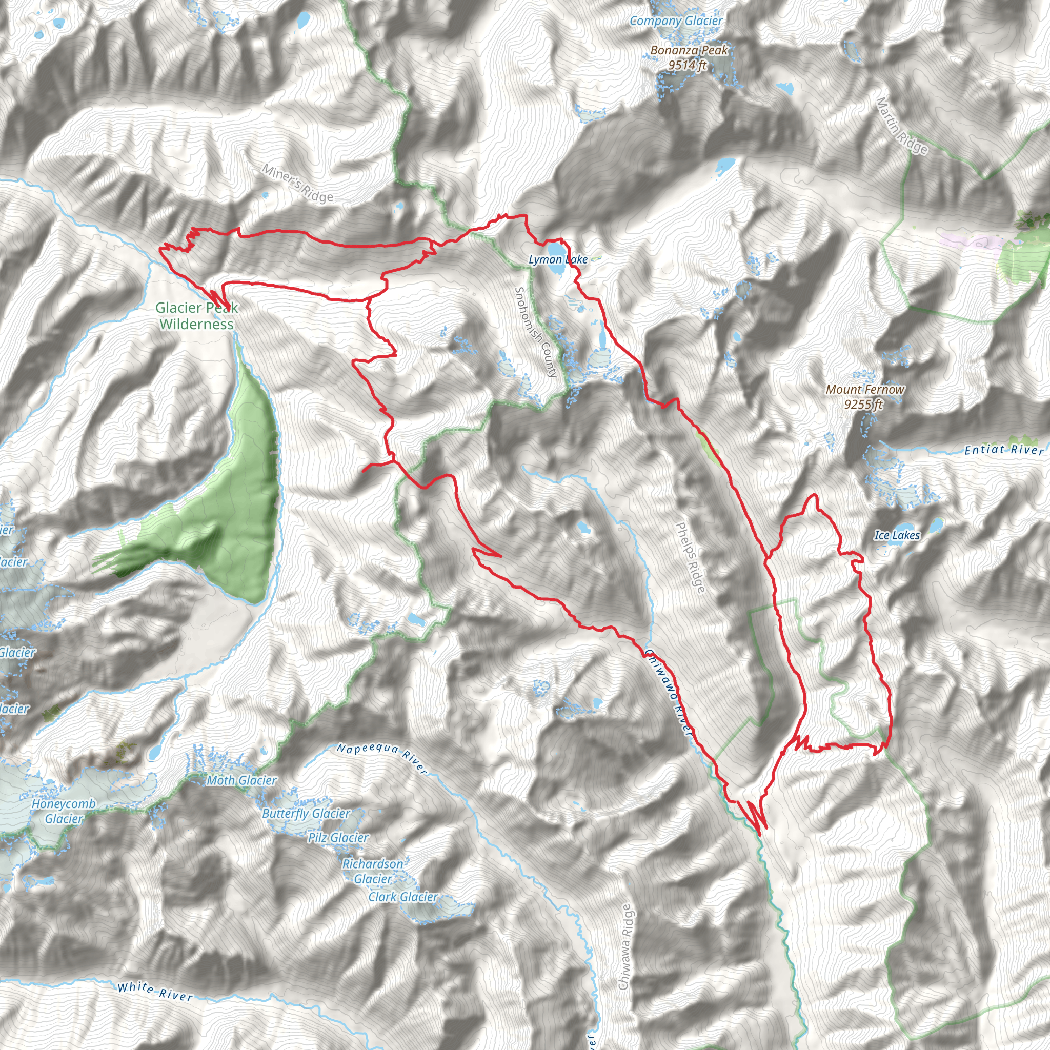 Spider Meadow - Buck Creek Pass Loop mobile static map