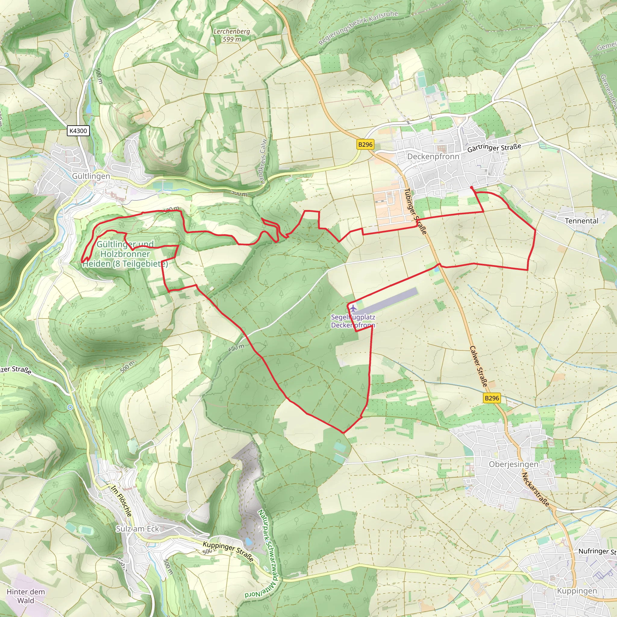 Deckenpfronn and Zen Buchen Loop mobile static map
