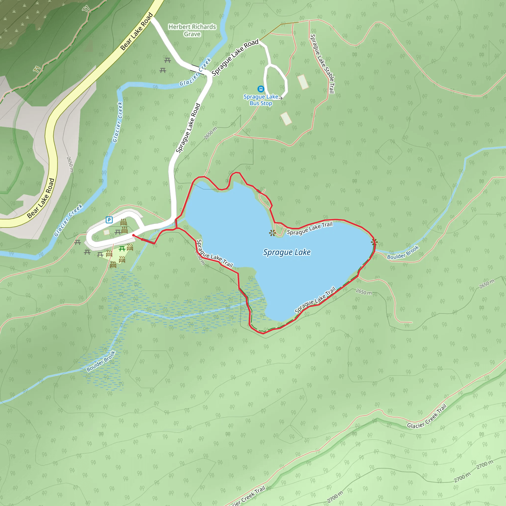 Sprague Lake Trail mobile static map