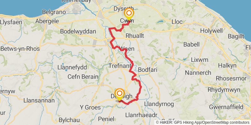Clwydian Way stage 10 Map