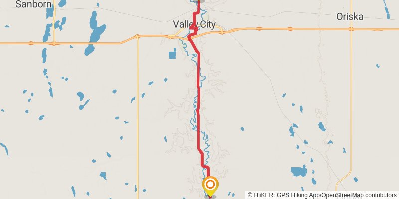 North Country Trail - North Dakota stage 22 Map