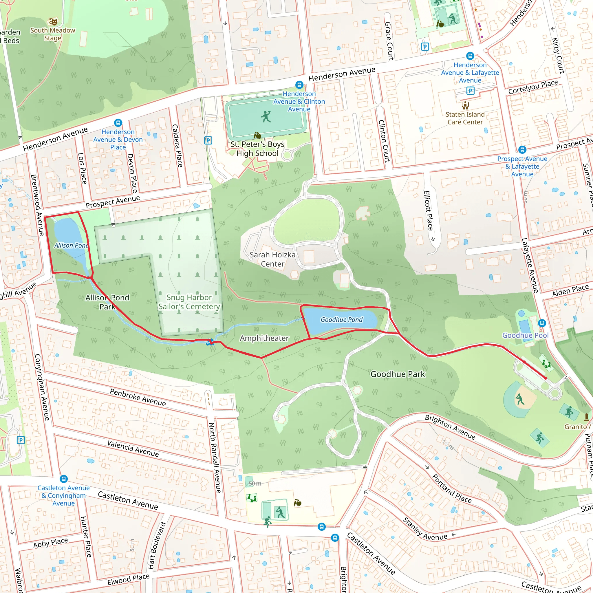 Goodhue Pond and Allison Pond Loop mobile static map
