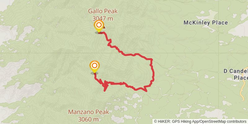 Manzano Crest Trail alt 1 Map