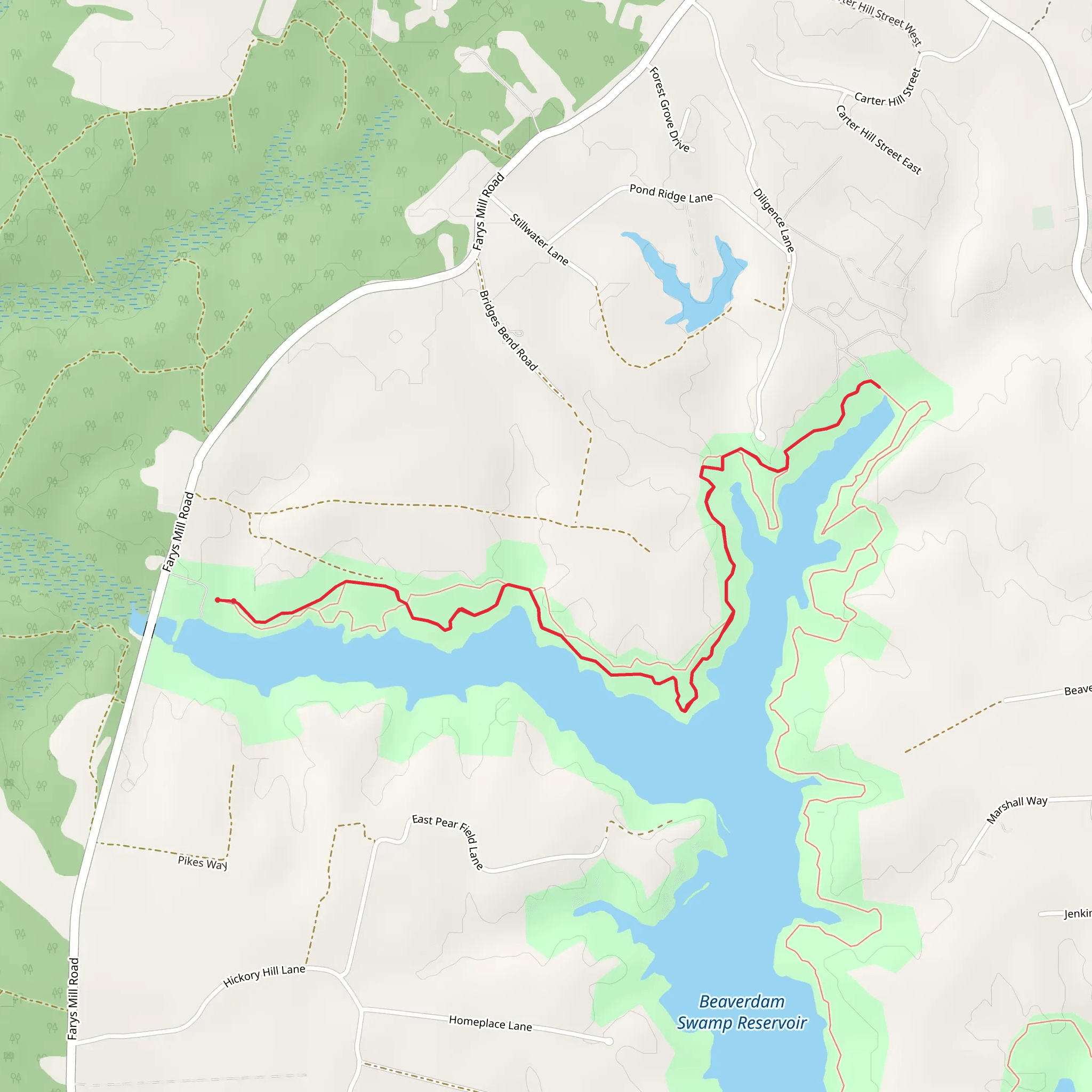 Beaverdam Reservoir - Multi Use Trail mobile static map