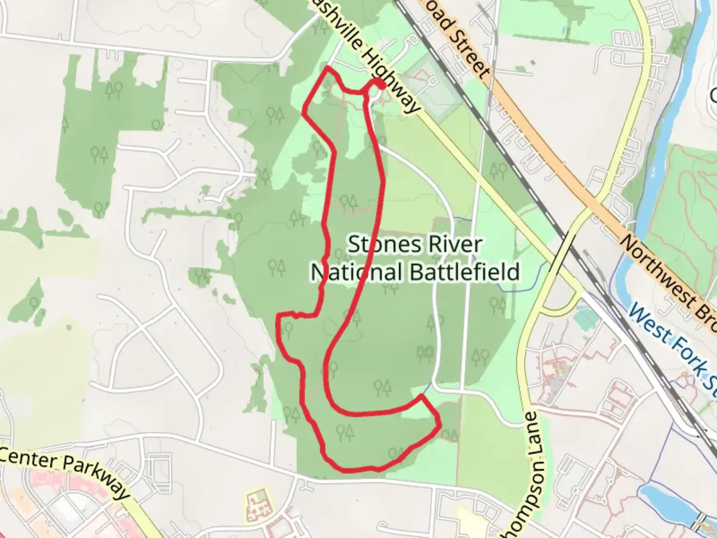 An image depicting the trail Pioneer Brigade Earthworks and Boundary Loop Trail and its surrounding area.