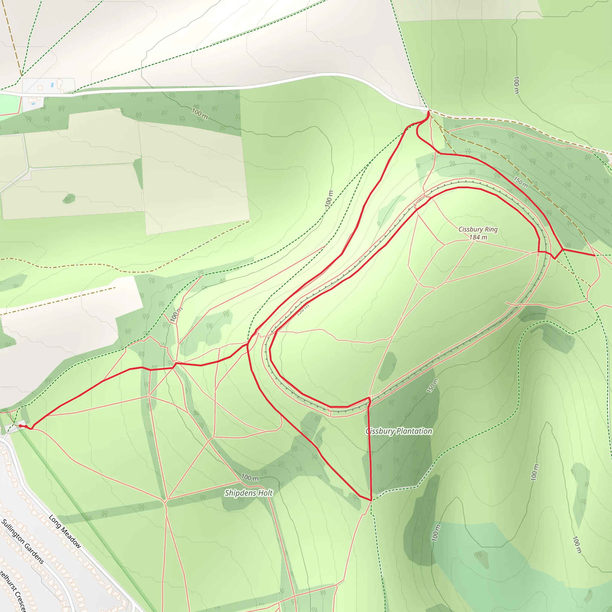 Cissbury Ring Short Loop mobile static map