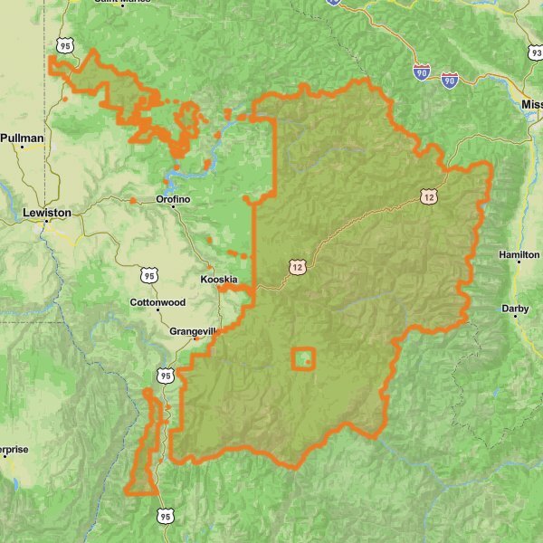 Nez Perce-Clearwater National Forest mobile static map